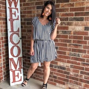 Black and White Striped Dress